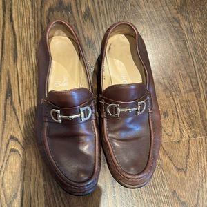 Salvatore Ferragamo Size 8 Men’s Brown Leather Silver Buckle Loafer Shoe